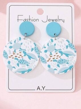 Swimming Turtle Acrylic Earrings